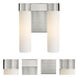 Empire 2 Light 10.5 inch Satin Nickel Sconce Wall Light in Matte White Glass