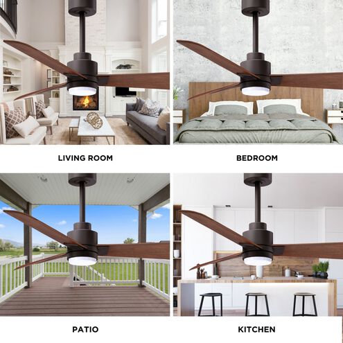 Atlas Alessandra-LK 72 inch Textured Bronze with Walnut Tone Blades Indoor/Outdoor Ceiling Fan