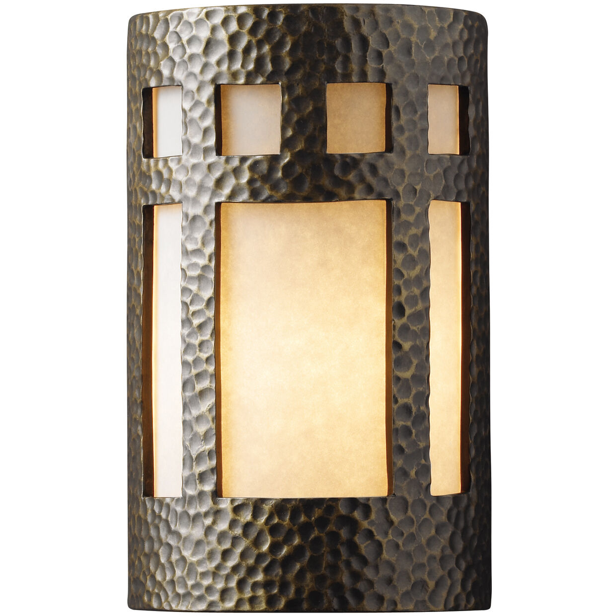 Ambiance LED 6 inch Hammered Polished Brass Wall Sconce Wall Light
