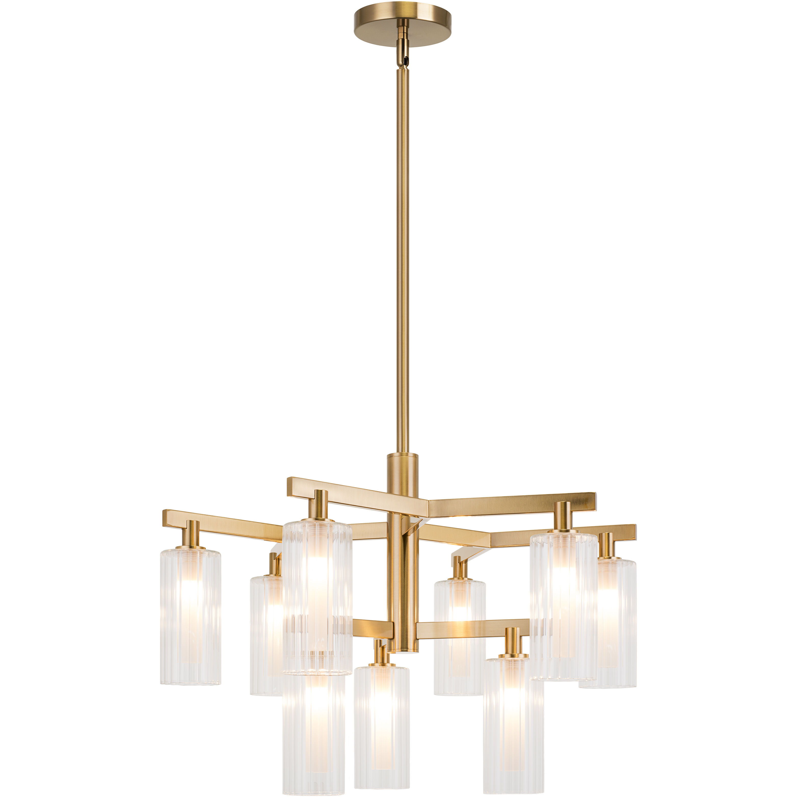 Kristof LED 30.38 inch Aged Gold Brass Chandelier Ceiling Light