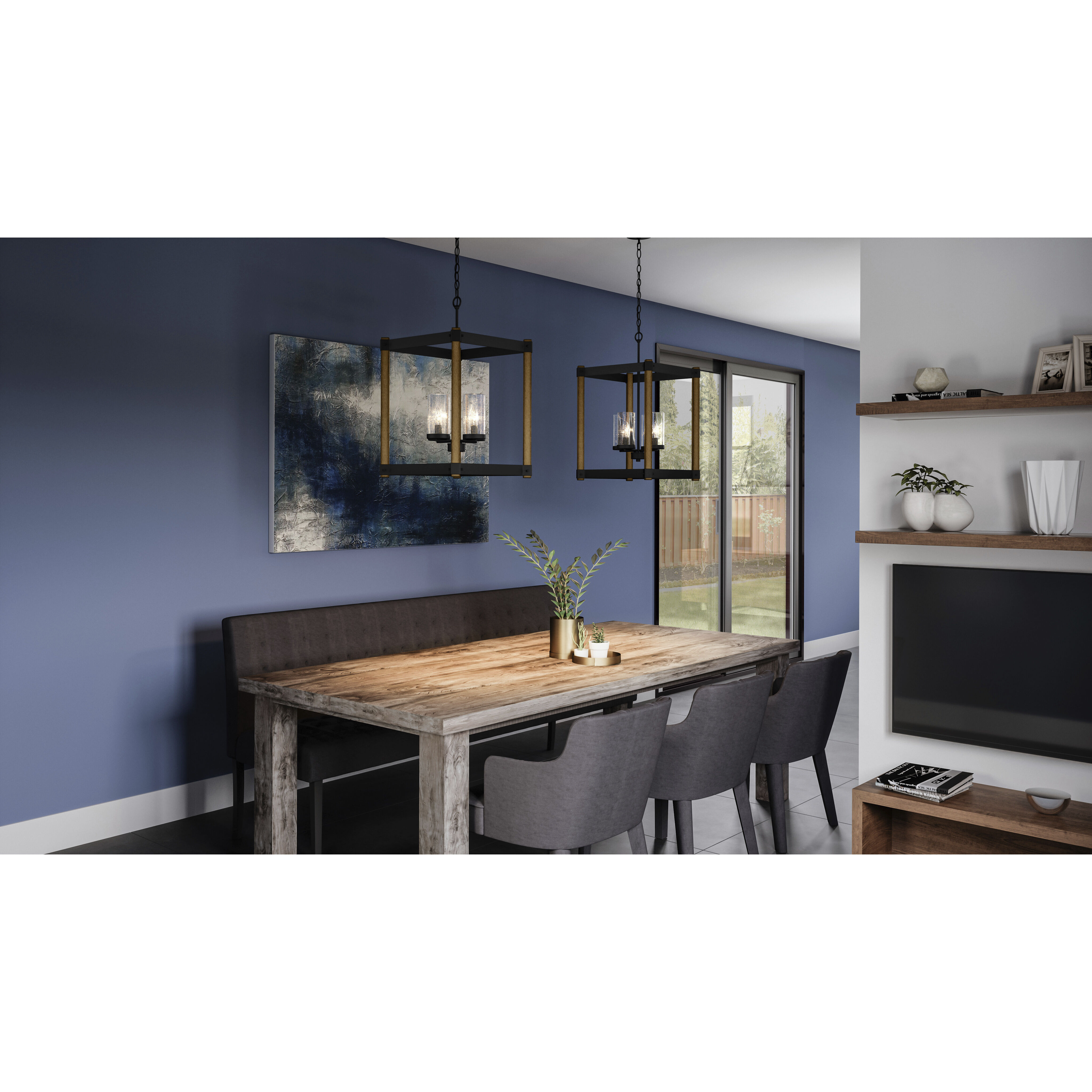 Rylan 4 Light 17 inch Matte Black Pendant Ceiling Light