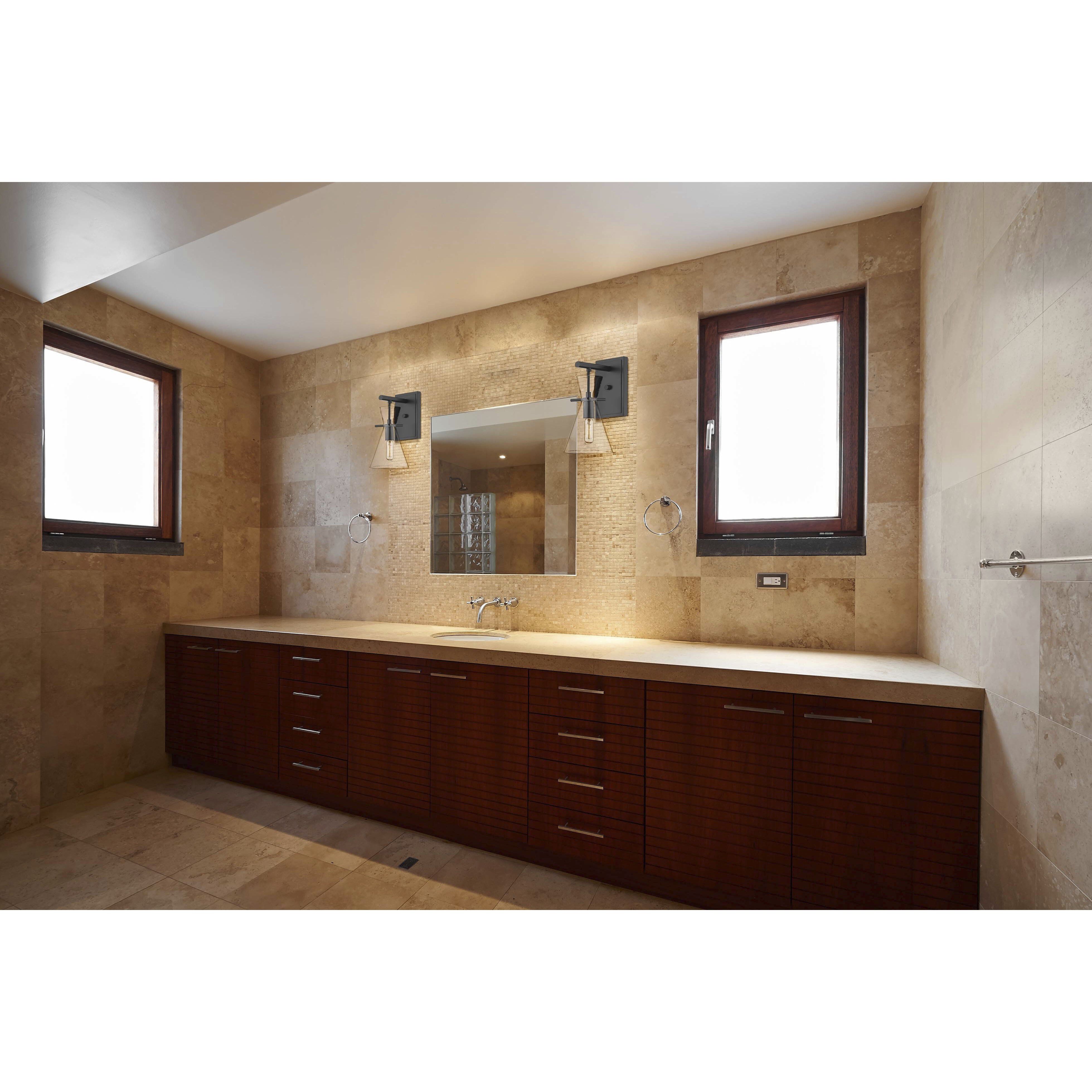 Auralume Colden LED 7.38 inch Matte Black and Clear Bath Vanity Light Wall Light