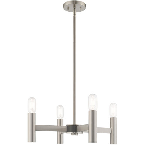 Copenhagen 4 Light 20 inch Brushed Nickel Mini Chandelier Ceiling Light