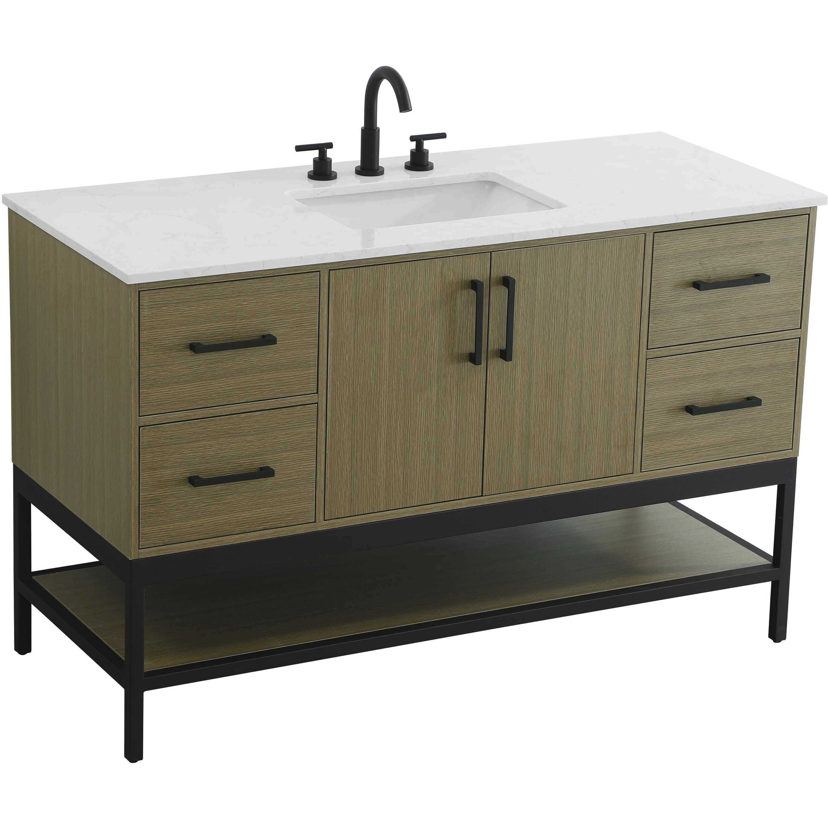 Lennox 54 X 34 inch Chestnut Brown Bathroom Vanity Cabinet