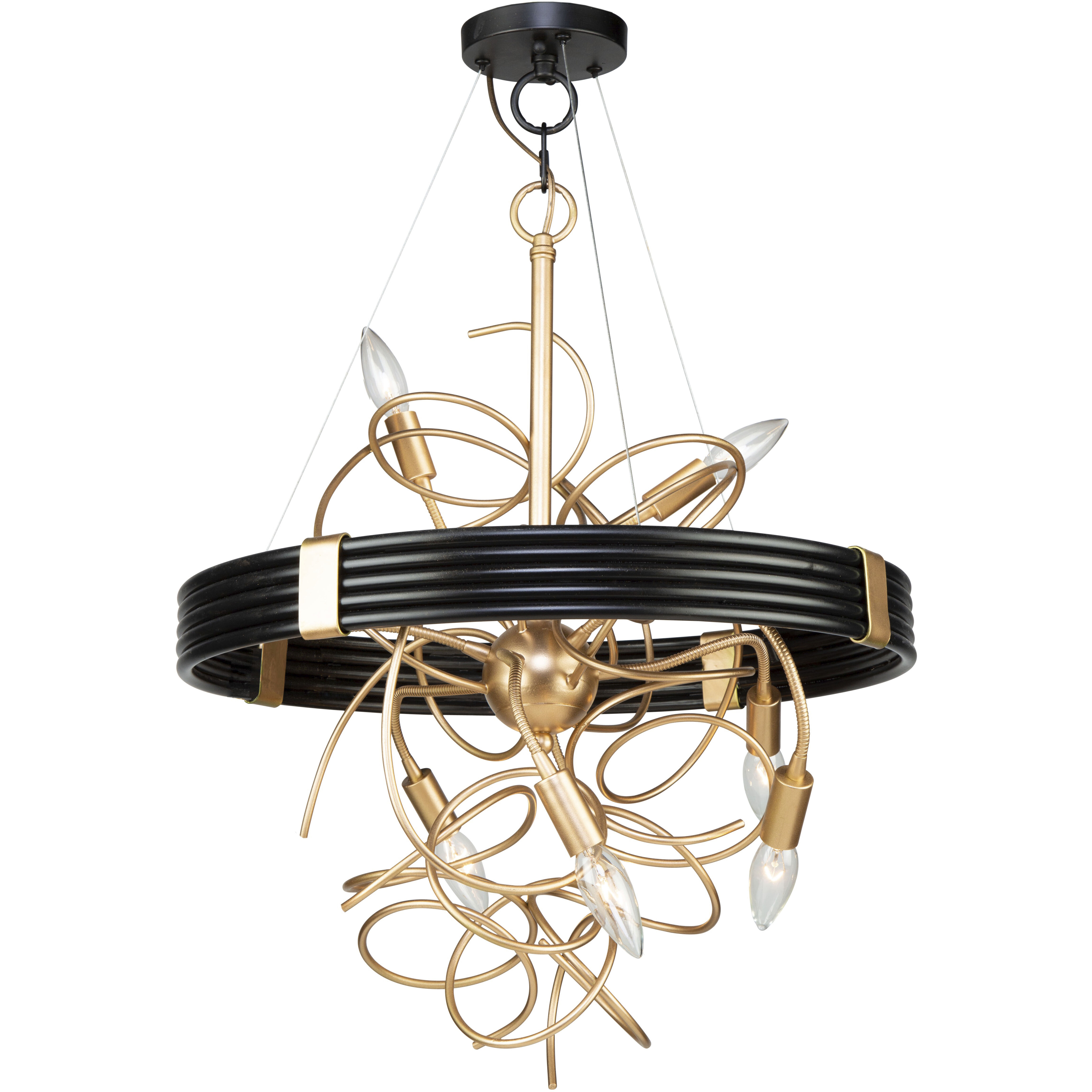 Artcraft AC11546VB Galaxy 6 Light 16 inch Black and Brass