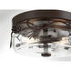 Ponderosa Ridge 3 Light 15 inch Weathered Spruce/Silver Highlights Flush Mount Ceiling Light
