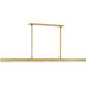 Kelly by Kelly Wearstler Linea Linear Chandelier Ceiling Light in Hand Rubbed Antique Brass