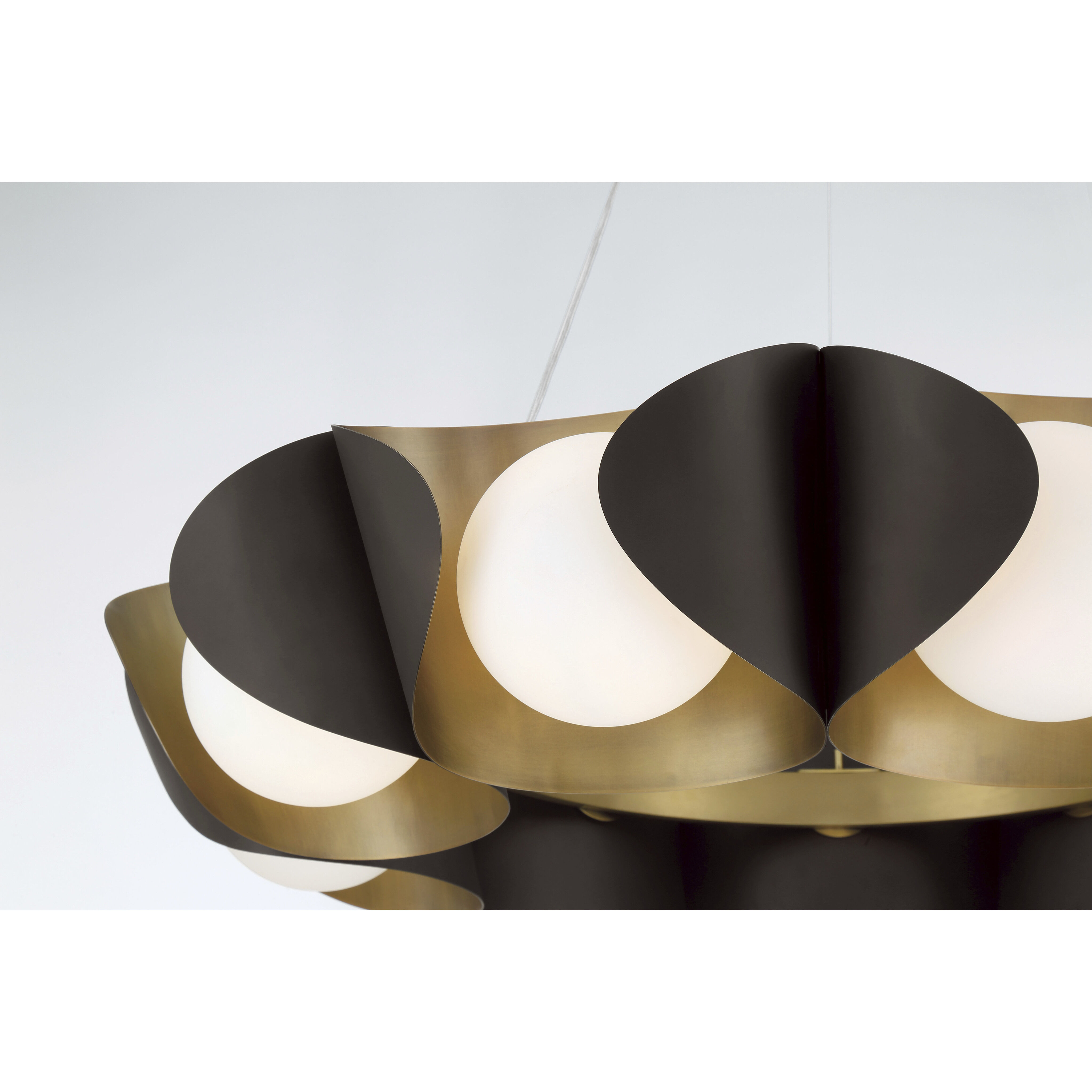 Flare 9 Light 34.25 inch Legacy Brass and Dark Bronze Pendant Ceiling Light