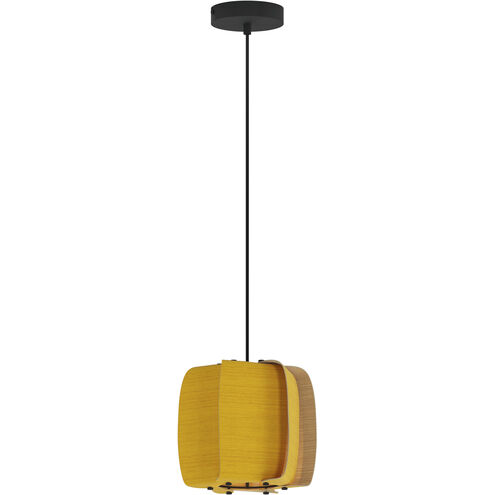 Alba LED 10.25 inch Black Pendant Ceiling Light in Yellow/Ash, WEP Collection