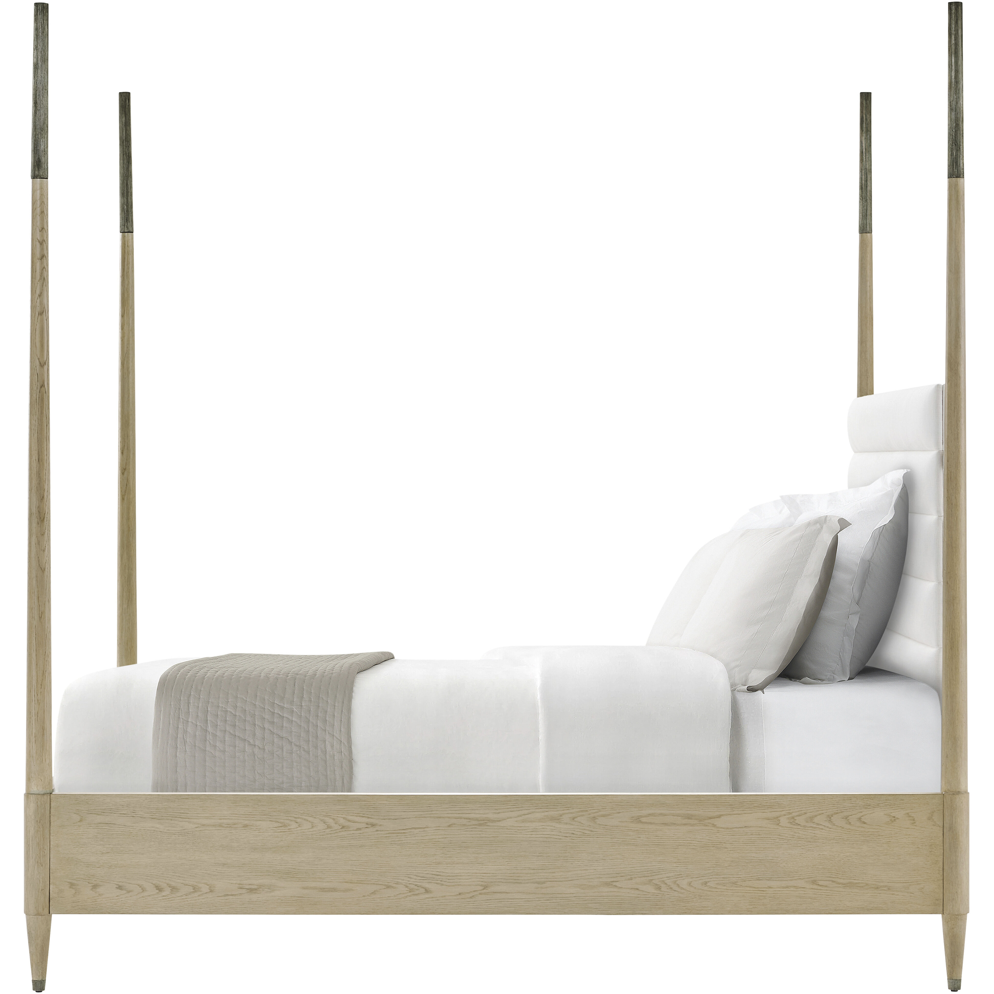 Balboa Coastal Grey Poster US King Bed, Wooden, Upholstered