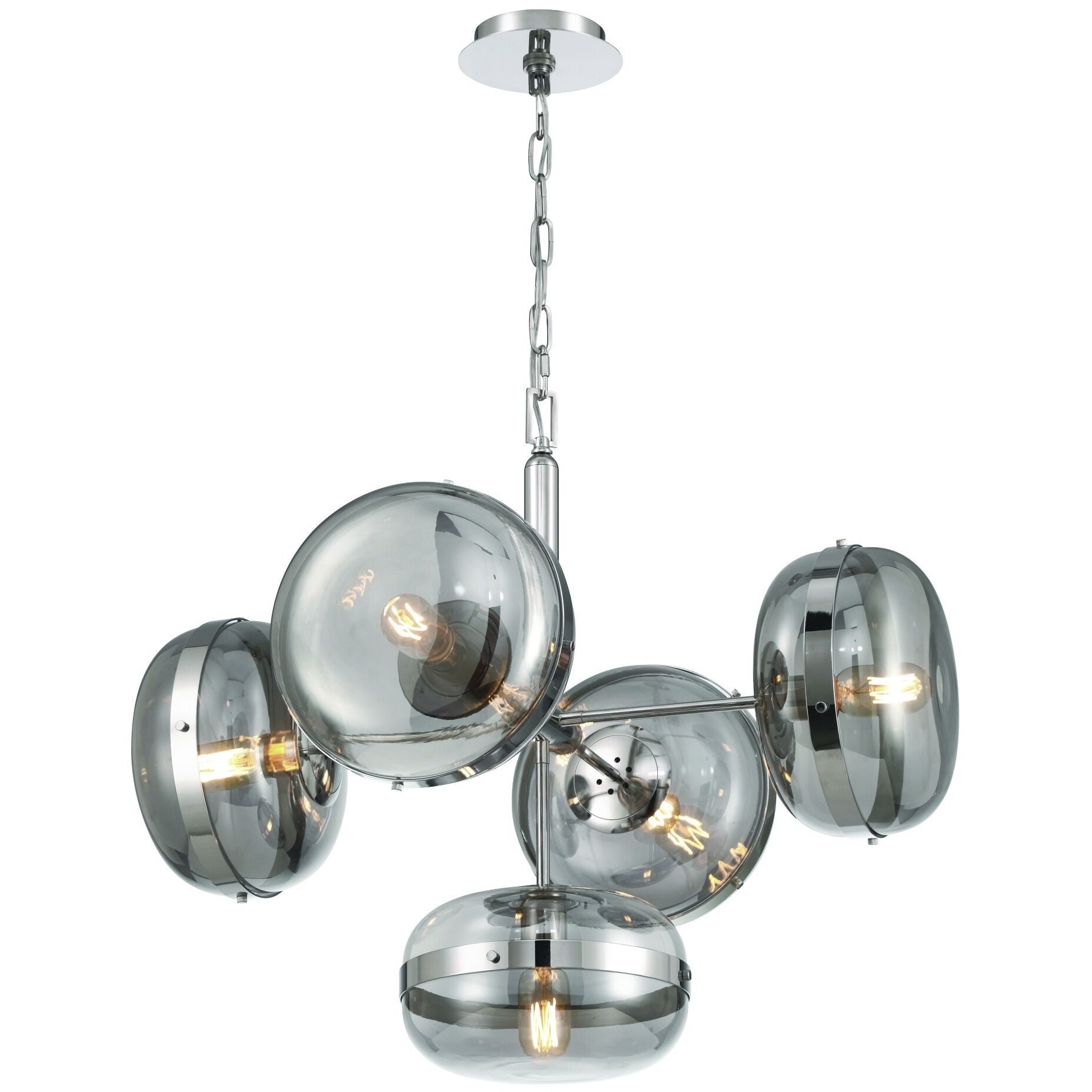 Nottingham 5 Light 28 inch Polished Nickel Chandelier Ceiling Light