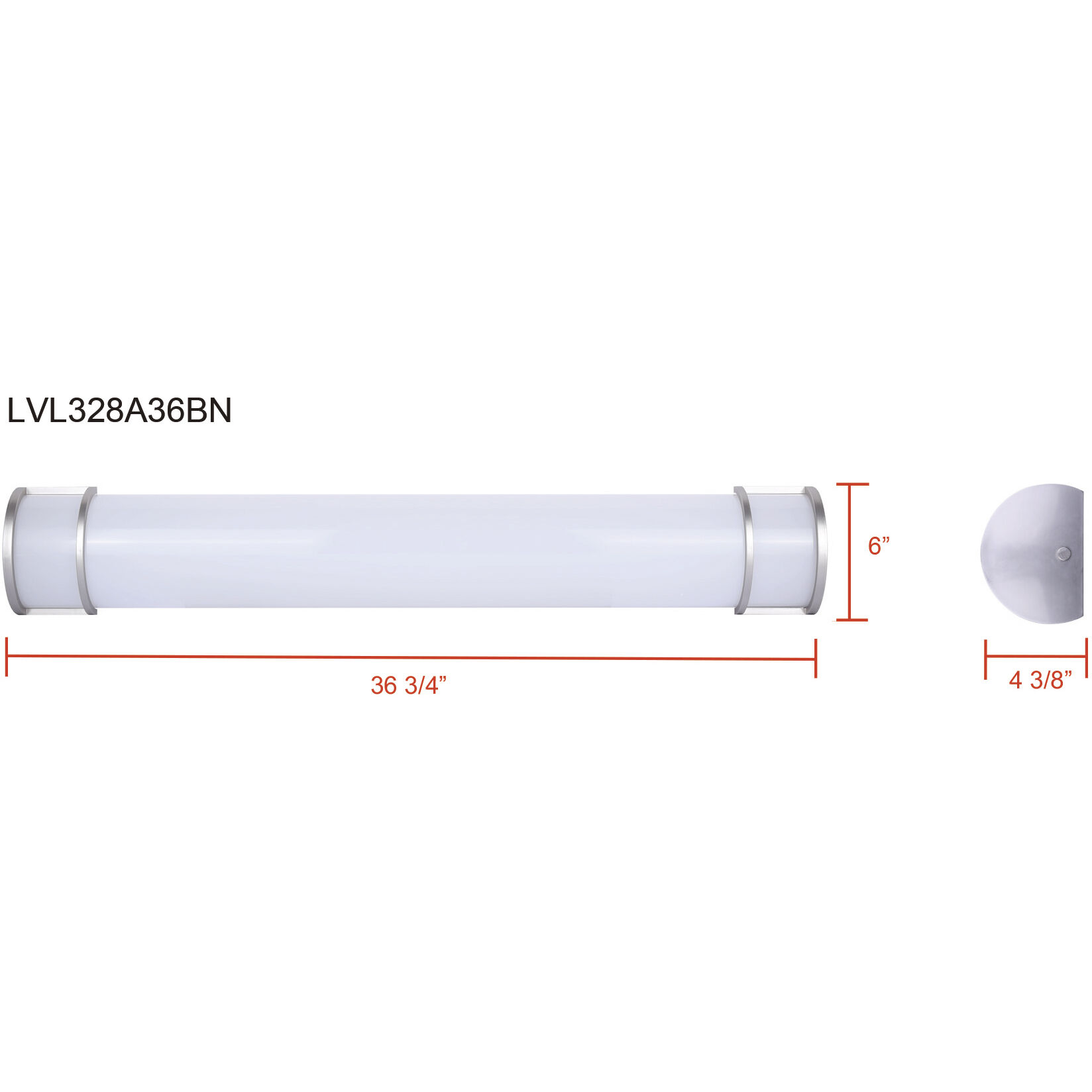 Madison LED 36.75 inch Brushed Nickel Vanity Light Wall Light