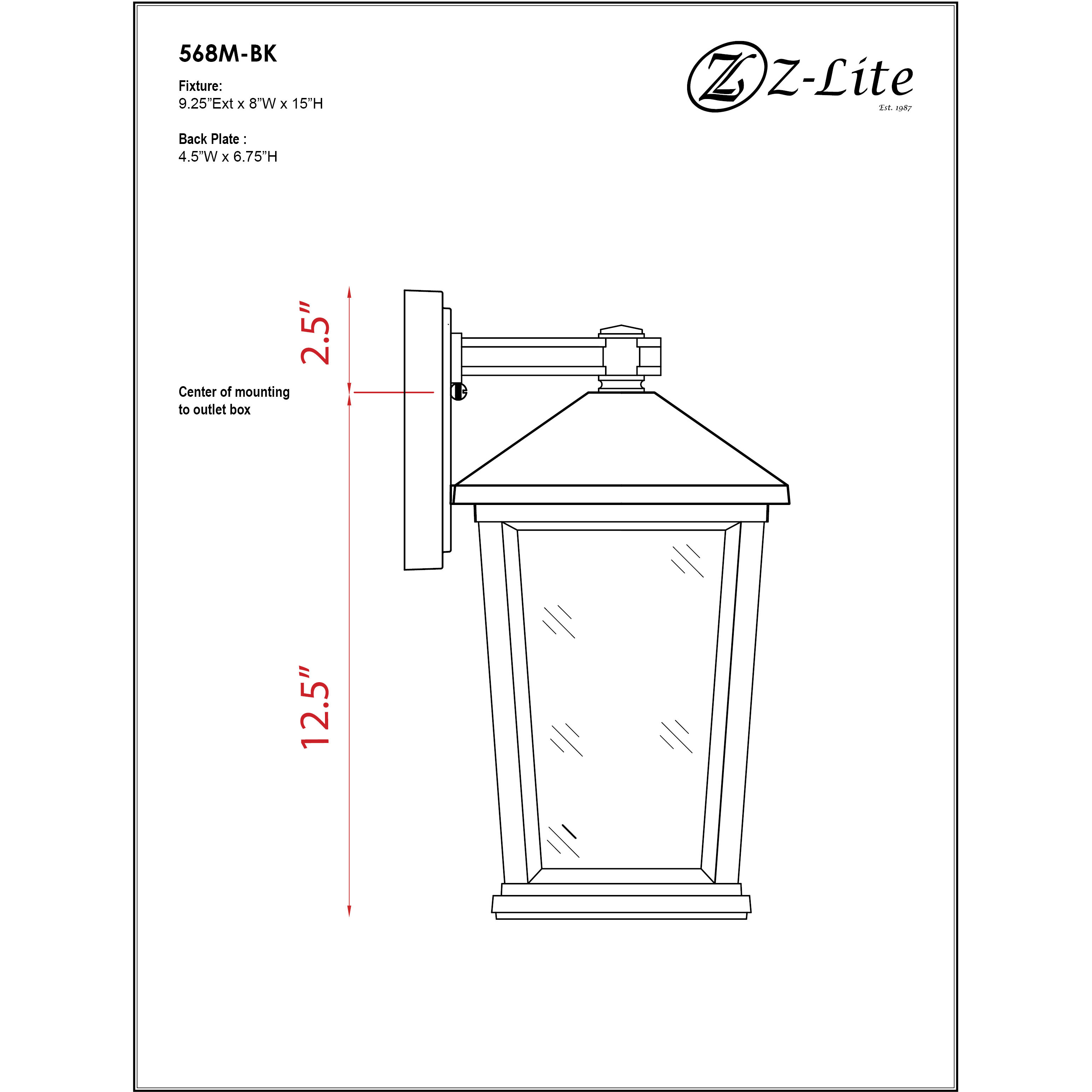 Beacon 2 Light 15 inch Black Outdoor Wall Light