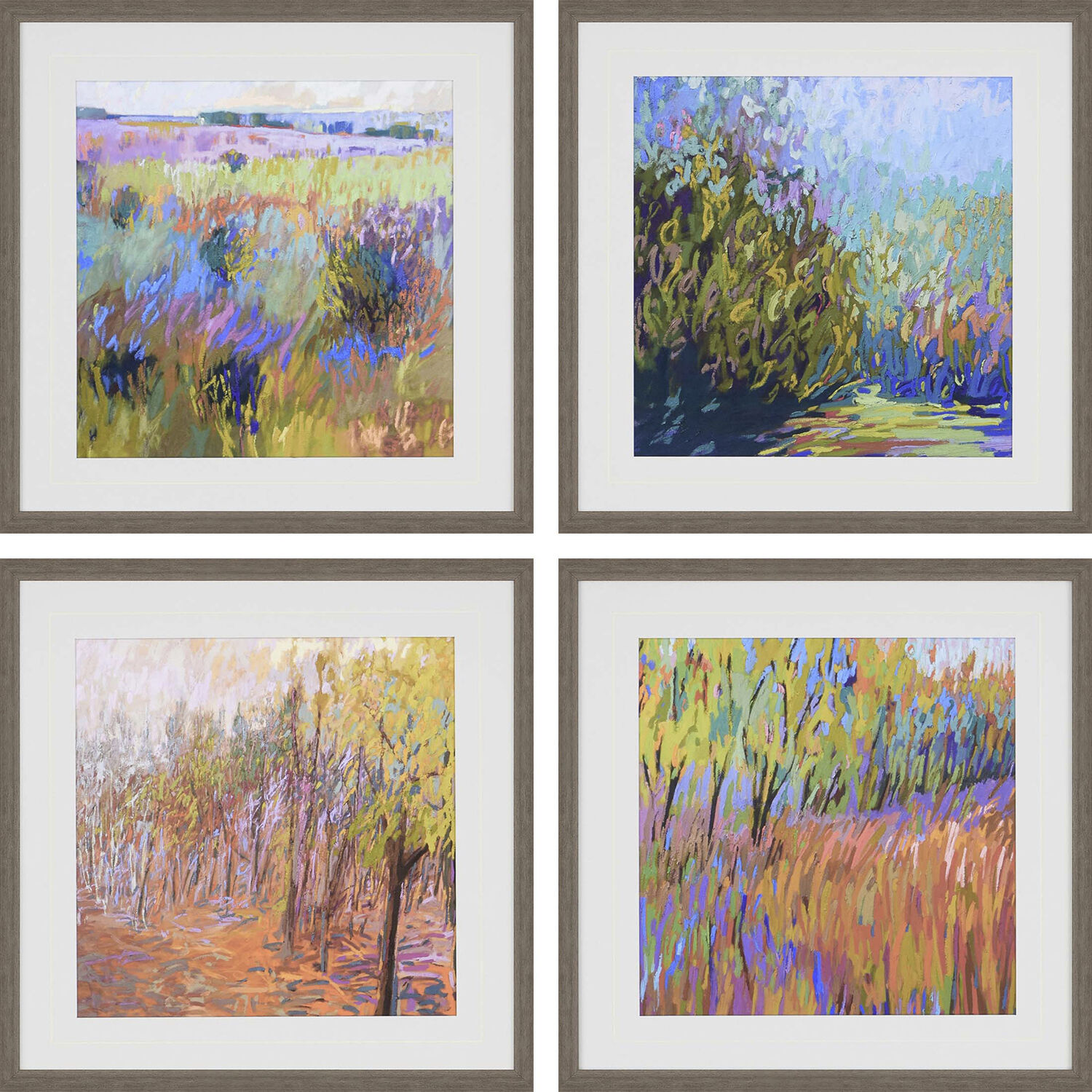Landscapes Multi and Orange and Turquoise and Purple Framed Art