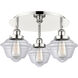 Oxford 3 Light 18.25 inch Polished Nickel Flush Mount Ceiling Light in Clear