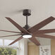 Atlas Ariella - LK 64 inch Textured Bronze with Walnut Tone Blades Ceiling Fan