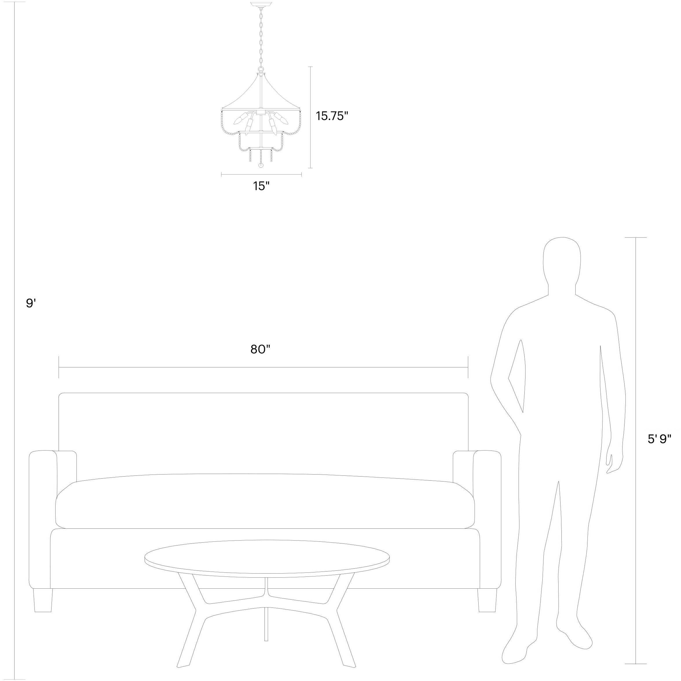 AERIN Jackie 6 Light 22 inch Satin Brass Chandelier Ceiling Light