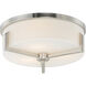 Dart 3 Light 14 inch Satin Nickel Flush Mount Ceiling Light