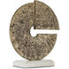 Daman Aged Brass and White Disc