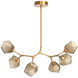 Gem LED 38 inch Novel Brass Linear Pendant Ceiling Light in Bronze, 2700K LED, Modern Branch