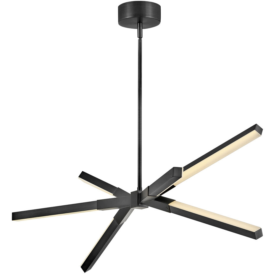 Rae LED 39 inch Black Chandelier Ceiling Light, Linear & Oval