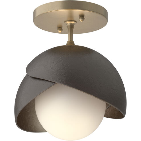 Brooklyn 1 Light 6 inch Soft Gold and Oil Rubbed Bronze Semi-Flush Ceiling Light in Soft Gold/Oil Rubbed Bronze