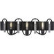 Darden 3 Light 28 inch Matte Black/Painted Chrome Bath Vanity Light Wall Light