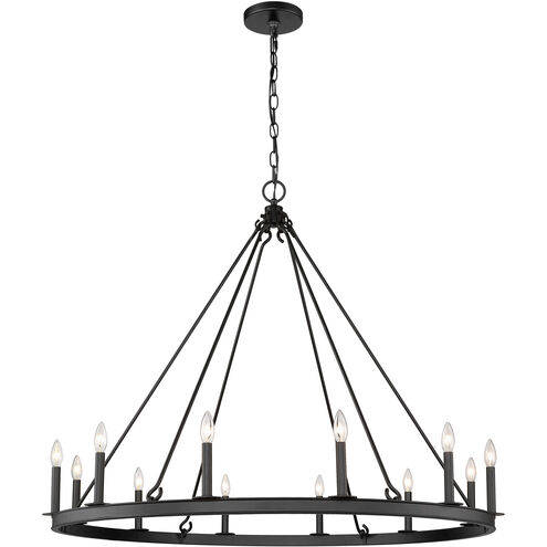 Barclay 12 Light 48 inch Matte Black Chandelier Ceiling Light