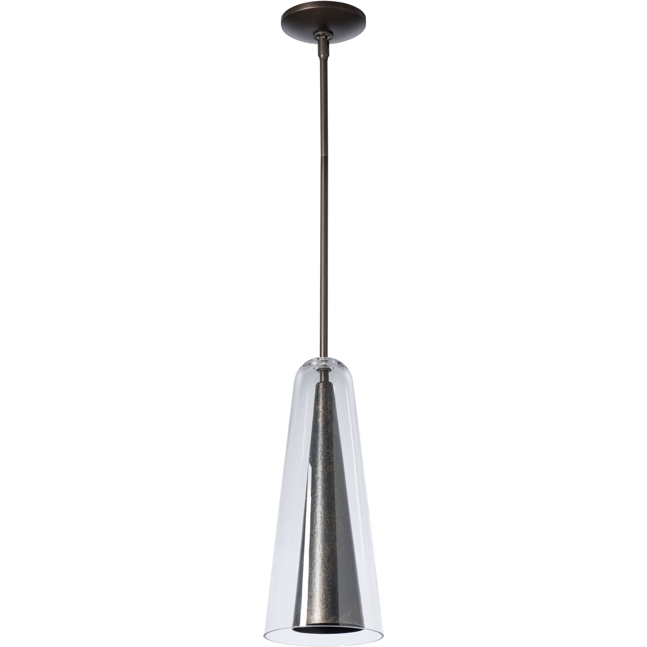 Spire 1 Light 6.4 inch Dark Smoke and Clear Steel Mini Pendant Ceiling Light