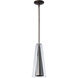 Spire 1 Light 6.4 inch Dark Smoke and Clear Steel Mini Pendant Ceiling Light