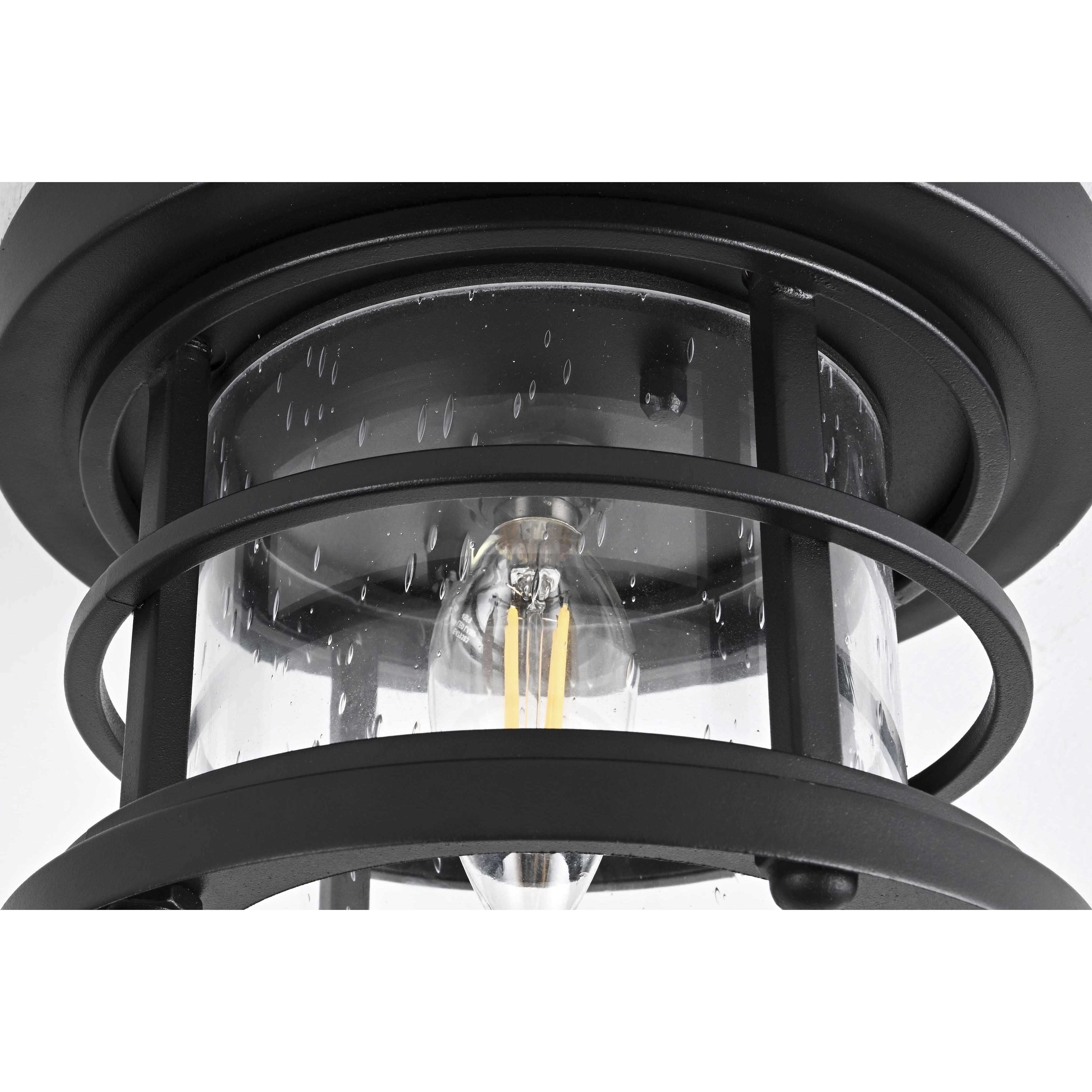 Carla 1 Light 8 inch Black Outdoor Flush Mount
