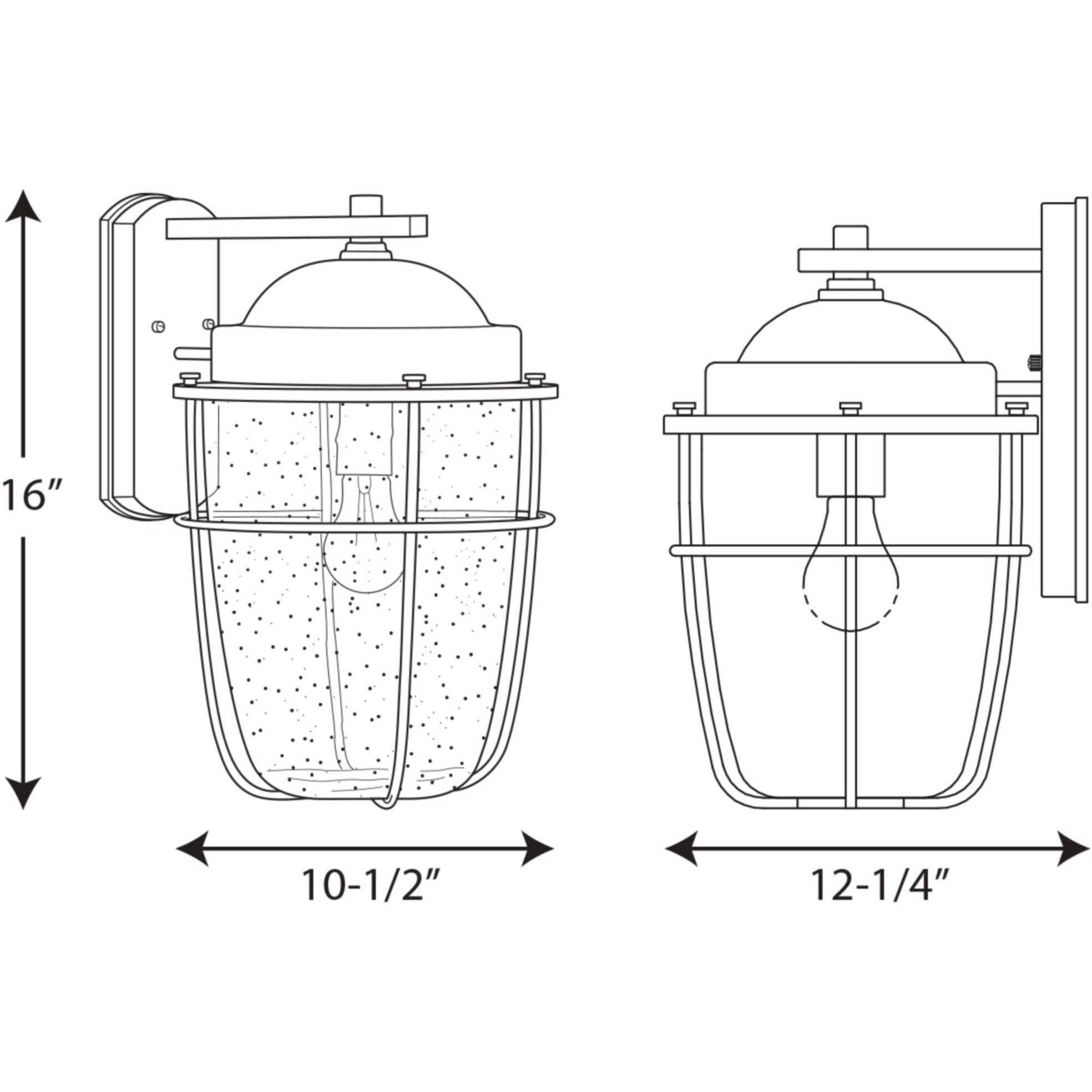 Holcombe 1 Light 16 inch Textured Black Outdoor Wall Lantern, Large
