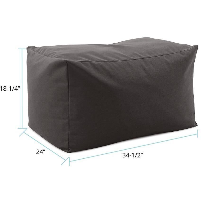 Seascape 18.25 inch Charcoal Outdoor Pouf Bench