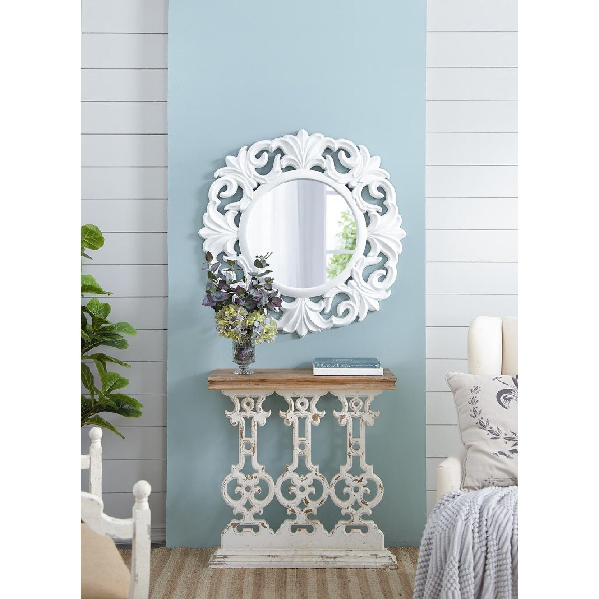 Classic 31.9 X 11.8 inch Natural/White Console Table