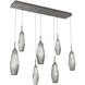 Aalto LED 45.3 inch Graphite Linear Pendant Ceiling Light in 3000K LED, Optic Rib Smoke, Multi-Port