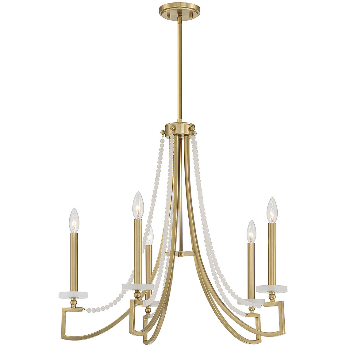 Helen 5 Light 27 inch Warm Brass Chandelier Ceiling Light