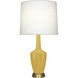 Emma 34.25 inch 150.00 watt Sunset Yellow Glazed Ceramic with Warm Brass Table Lamp Portable Light