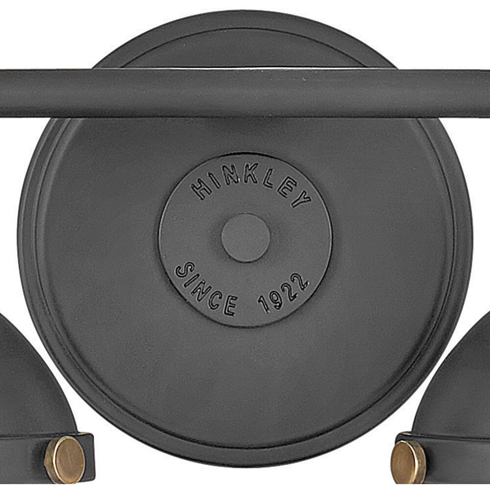 Fletcher 2 Light 16 inch Black with Heritage Brass Vanity Light Wall Light