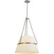 Alora Mood Oliver 1 Light 18 inch Brushed Nickel and White Linen Pendant Ceiling Light