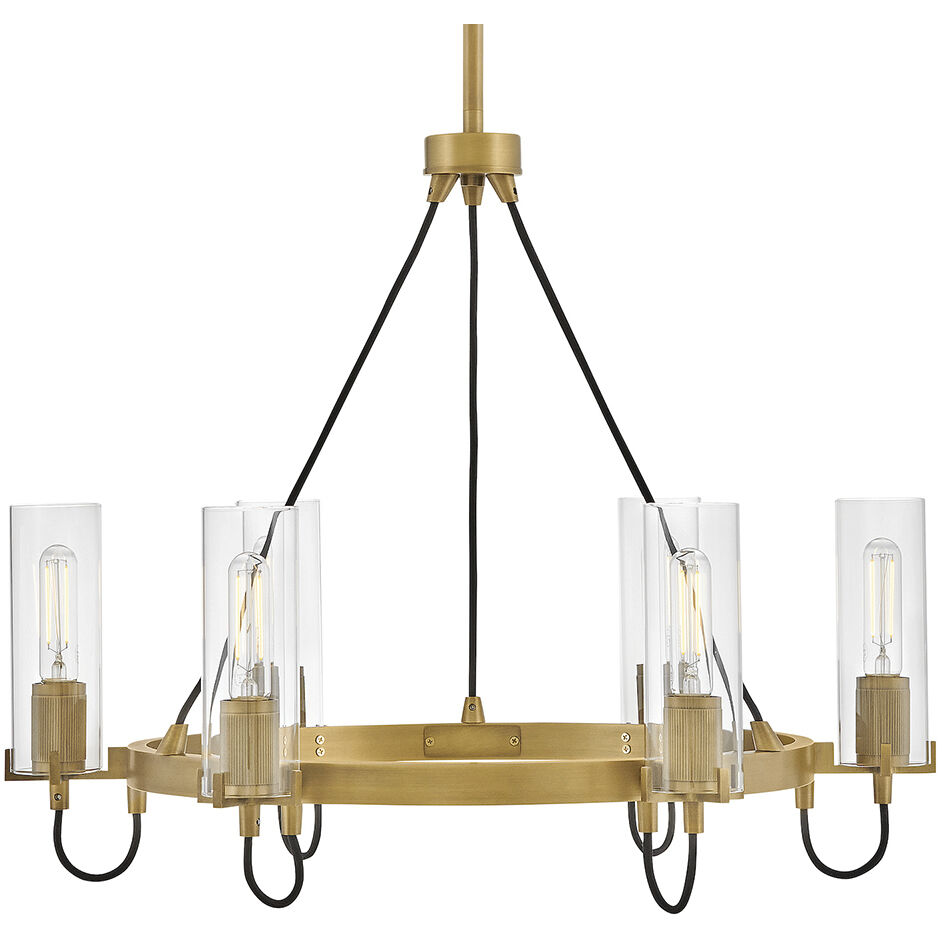 Ryden 6 Light 28 inch Heritage Brass Chandelier Ceiling Light