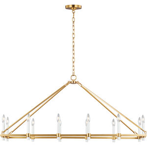 C&M by Chapman & Myers Marston 12 Light 48.75 inch Burnished Brass Linear Chandelier Ceiling Light