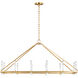 C&M by Chapman & Myers Marston 12 Light 48.75 inch Burnished Brass Linear Chandelier Ceiling Light