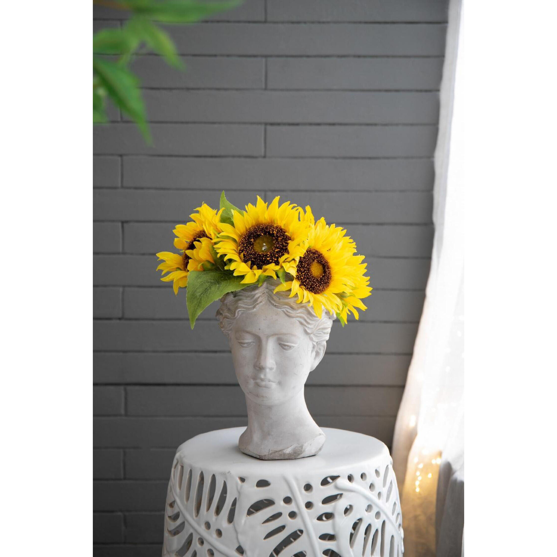 Visage White Wash Outdoor Vase