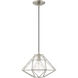 Geometric 1 Light 14 inch Brushed Nickel Mini Pendant Ceiling Light
