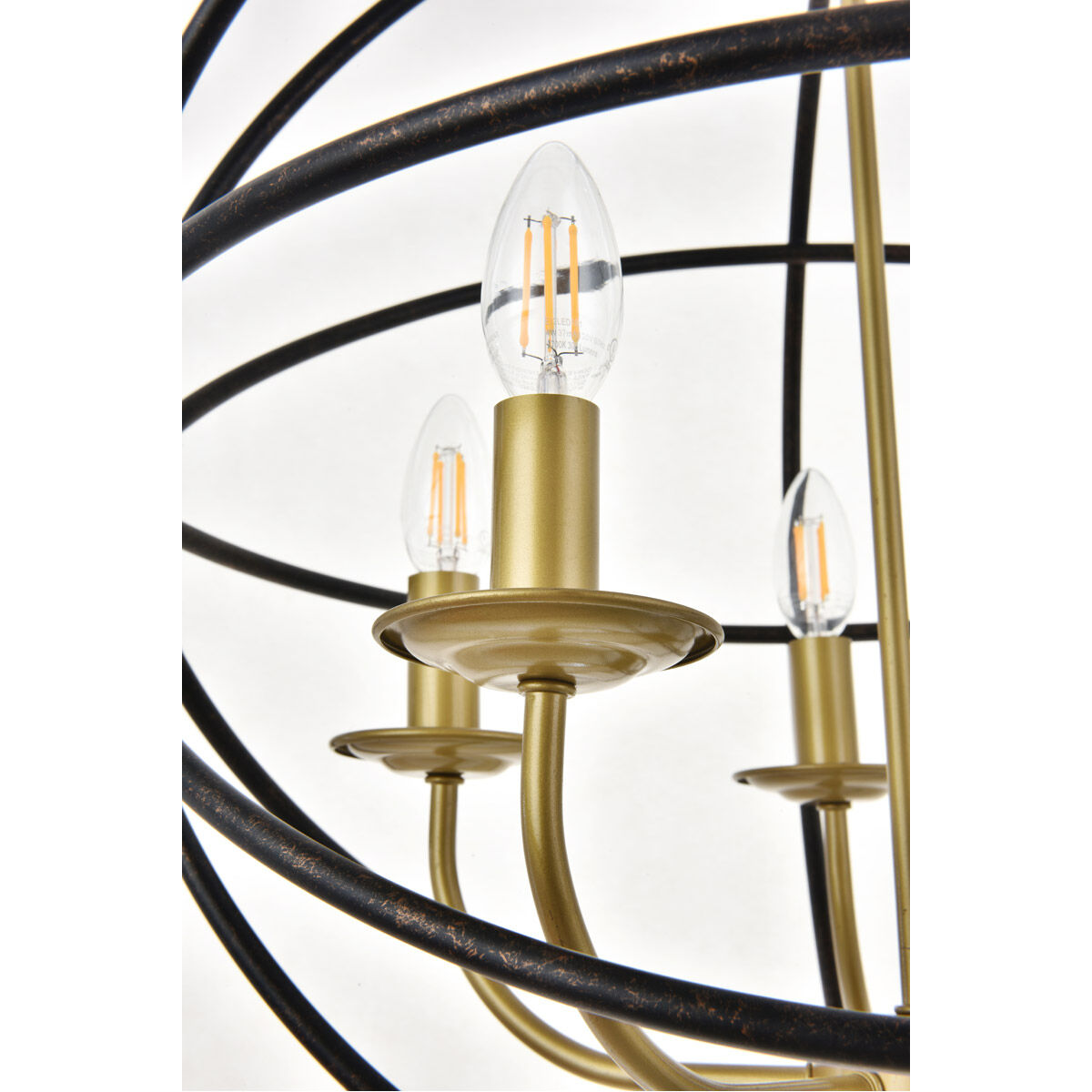 Octavia 5 Light 20 inch Brass and Dark Brown Pendant Ceiling Light