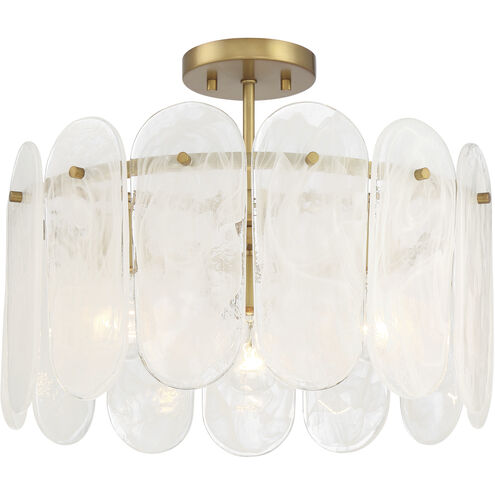 Oldmill 3 Light 18.25 inch Legacy Brass Semi Flush Ceiling Light