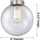Franklin Restoration Large Beacon LED 8 inch Brushed Satin Nickel Sconce Wall Light in Matte White Glass, Franklin Restoration
