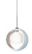 Pogo 1 Light Bronze Pendant Ceiling Light in Incandescent, Silver Foil Glass