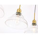 Clive 3 Light 35 inch Brass Pendant Ceiling Light