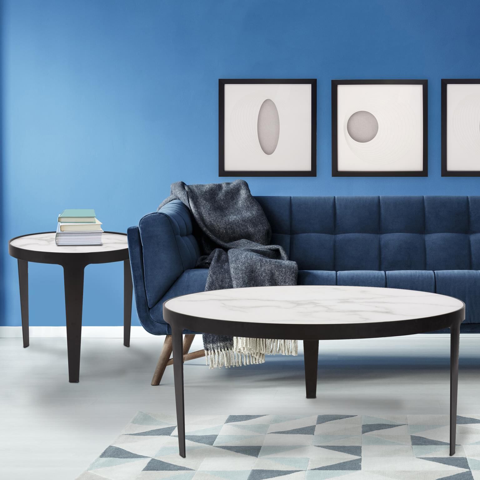 Costa 39.5 X 18 inch Black/White Coffee Table